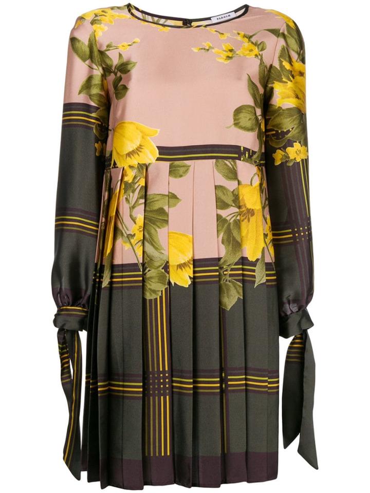 P.a.r.o.s.h. Floral Pleated Dress - Green