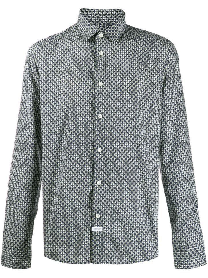 Kenzo Tiger Pattern Tailored Shirt - Blue