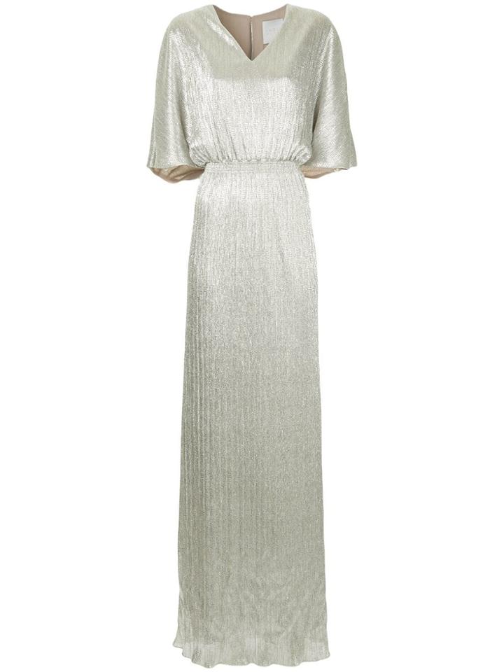 Ingie Paris V-neck Lamé Dress - Metallic