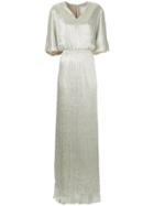 Ingie Paris V-neck Lamé Dress - Metallic