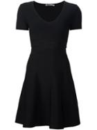 Alexander Wang Shortsleeved Flared Dress, Women's, Size: Xs, Black, Rayon/nylon/spandex/elastane