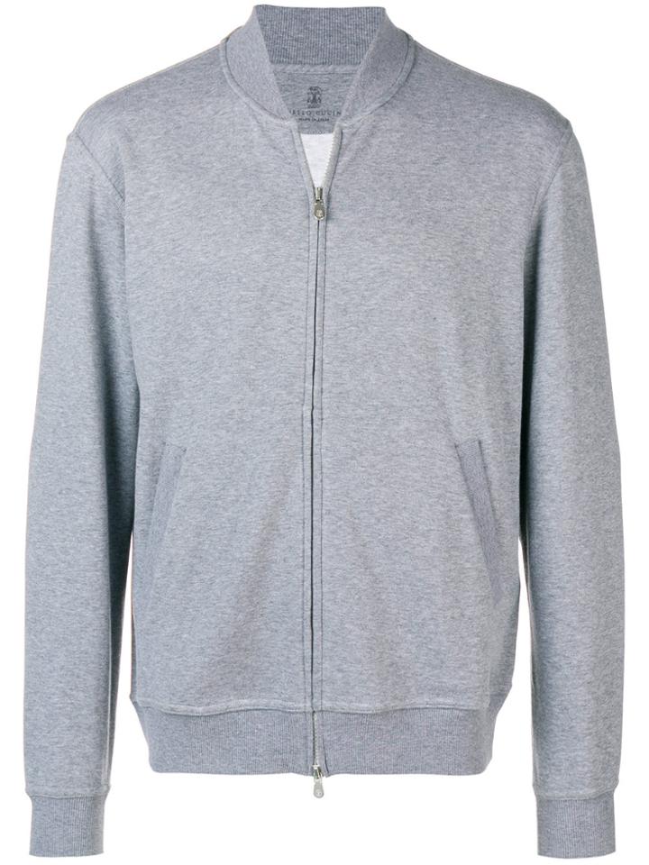 Brunello Cucinelli Jersey Bomber Jacket - Grey