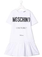 Moschino Kids Teen Logo Print T-shirt Dress - White