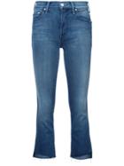 Mother Bootcut Cropped Stretch Jeans - Blue