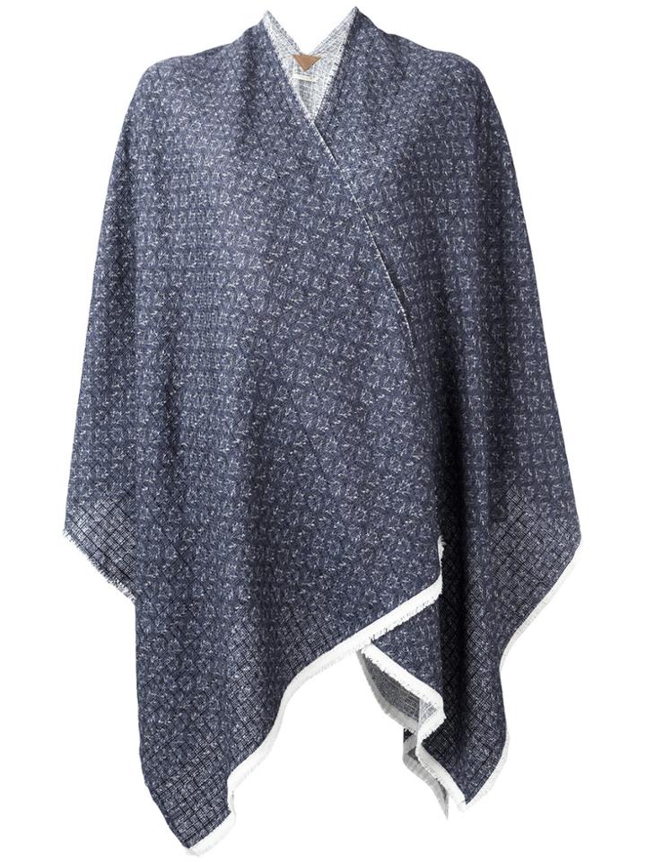 Ermanno Gallamini Geometric Print Poncho - Blue