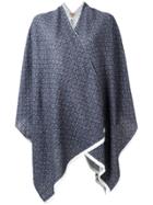 Ermanno Gallamini Geometric Print Poncho - Blue
