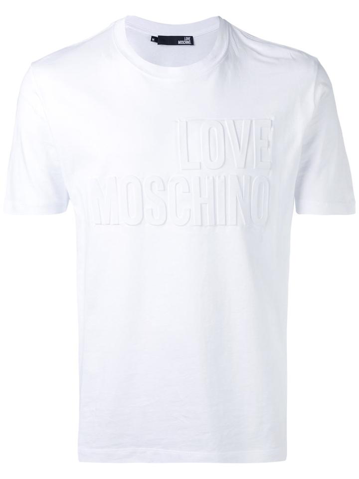 Love Moschino - Embossed Logo T-shirt - Men - Cotton - L, White, Cotton