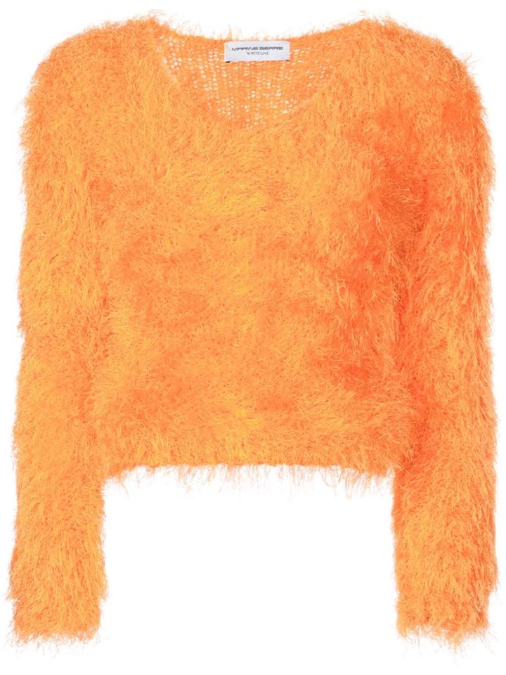 Marine Serre Fluffy Knitted Sweater - Orange