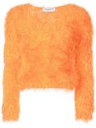 Marine Serre Fluffy Knitted Sweater - Orange