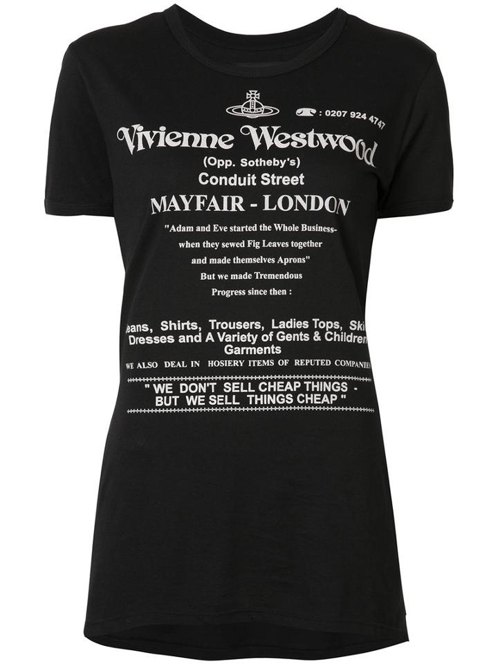 Vivienne Westwood Anglomania Logo Print T-shirt, Women's, Size: Medium, Black, Cotton