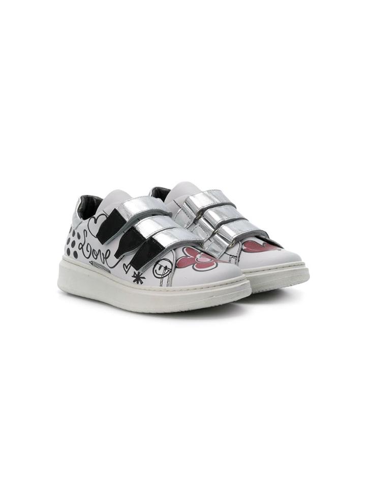 Simonetta Teen Graffiti Print Sneakers - White