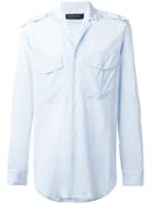 Christian Pellizzari - Chest Pockets Shirt - Men - Silk/spandex/elastane - 50, Blue, Silk/spandex/elastane