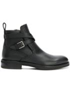 Salvatore Ferragamo Buckle Strap Ankle Boots - Black