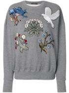Alexander Mcqueen Embroidered Sweatshirt - Grey