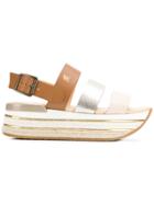 Hogan Panelled Platform Sandals - Brown