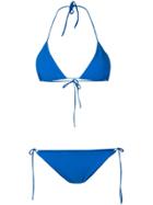 Off-white Triangle Bikini Set - Blue