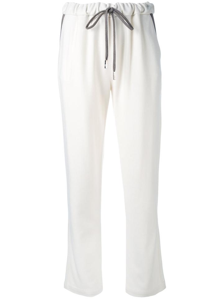 Eleventy - Drawstring Tapered Trousers - Women - Silk/cashmere - 42, White, Silk/cashmere
