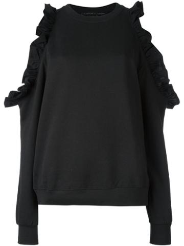 Victoria/tomas Off Shoulder Ruffled Sweatshirt