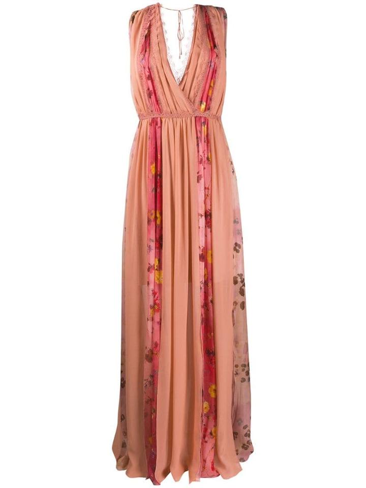 Blumarine Floral-panelled Gown - Pink