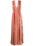 Blumarine Floral-panelled Gown - Pink