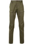 Wings+horns Thighs Pockets Skinny Trousers, Men's, Size: 32, Green, Cotton