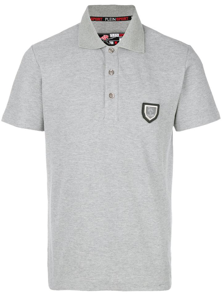 Plein Sport Logo Plaque Polo Shirt - Grey