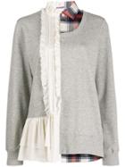 Undercover Shirt-panelled Deconstructed Sweatshirt - Grey