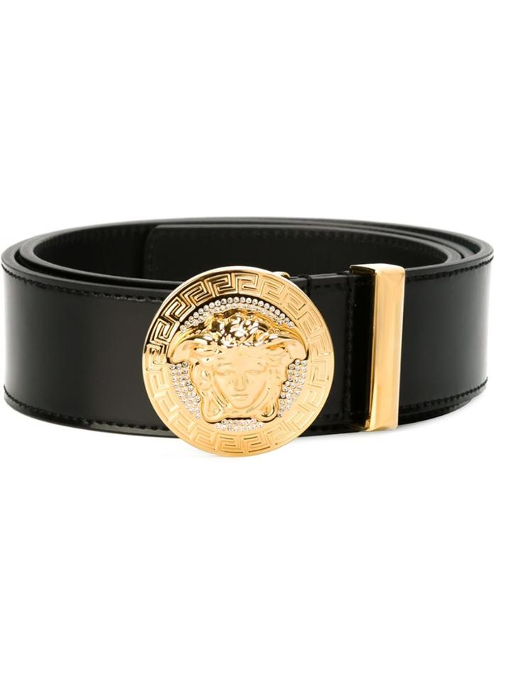 Versace Round Medusa Belt - Black