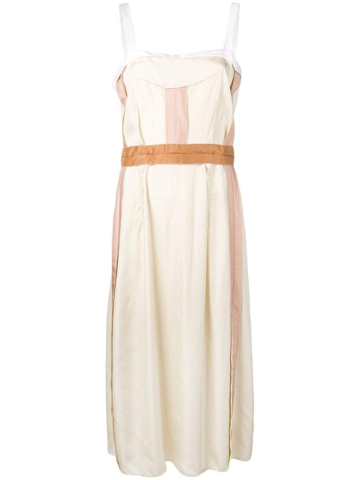 Marni Contrast Detail Midi Dress - Y5558 Antique White Lily White