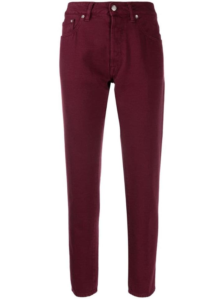 Golden Goose Cropped Straight Leg Jeans - Red