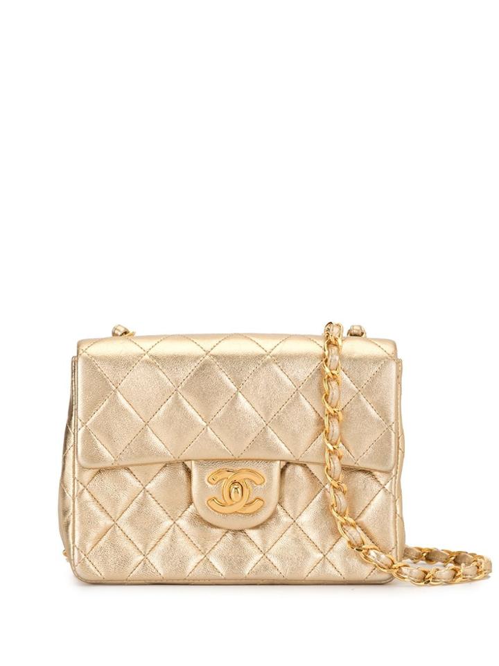Chanel Pre-owned Diamond Quilted Chain Shoulder Bag - Gold