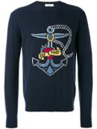 Valentino - Nautical Jumper - Men - Cashmere/virgin Wool - Xl, Blue, Cashmere/virgin Wool