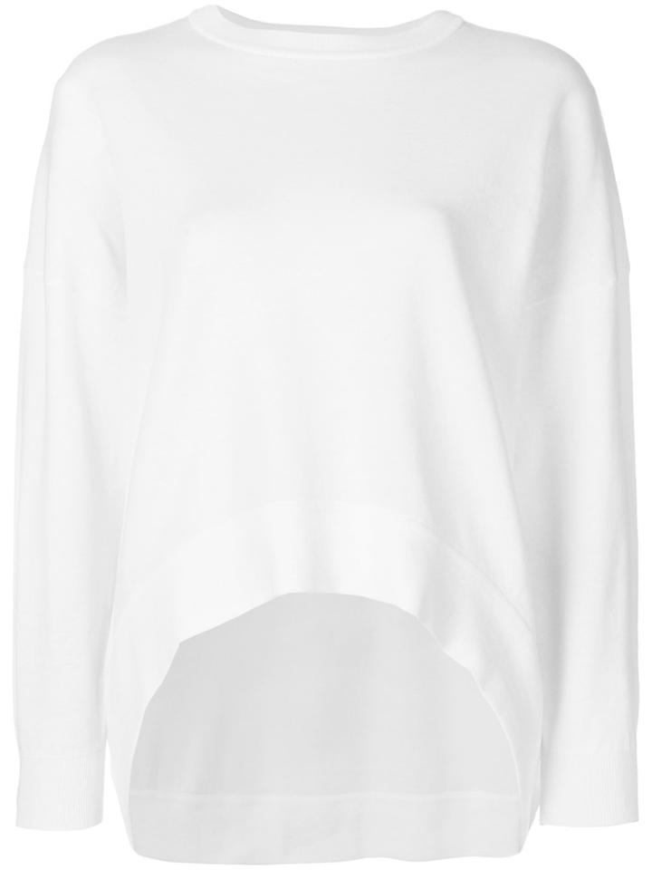 Enföld Curved Hem Jumper - White