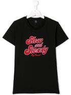 My Brand Kids Teen Embellished Slogan T-shirt - Black