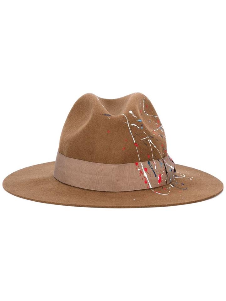 Sensi Studio Painted Detail Hat - Brown