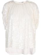 Adam Lippes Sequin Embellished Top - White