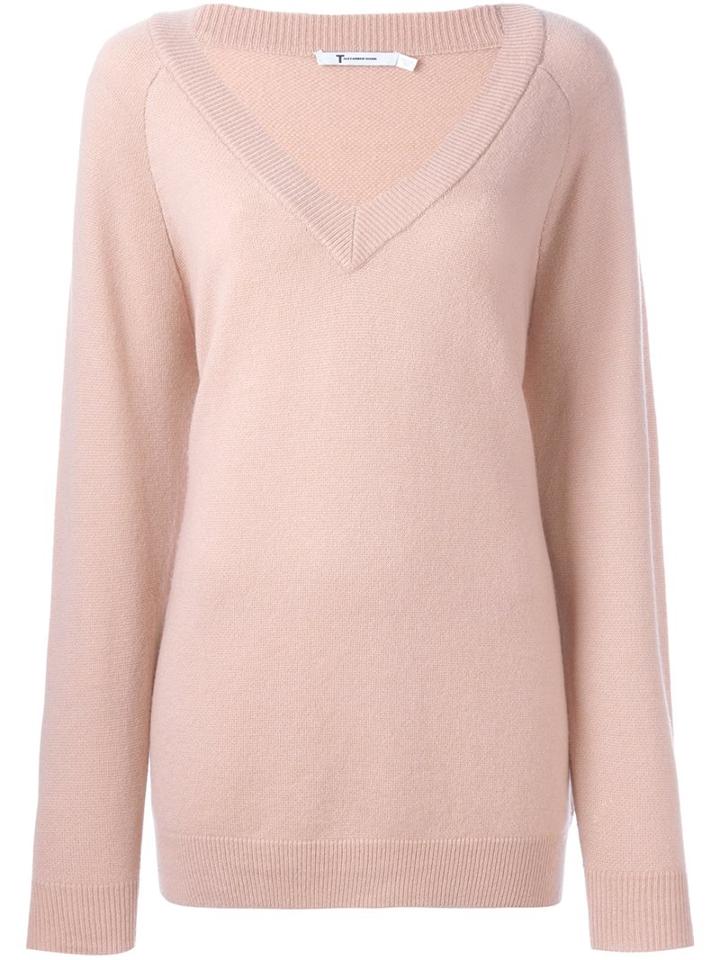 T By Alexander Wang V-neck Jumper, Women's, Size: Xs, Pink/purple, Cashmere/wool