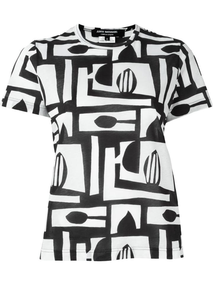 Junya Watanabe Comme Des Garçons Tribal Print T-shirt, Women's, Size: M, Black, Cotton