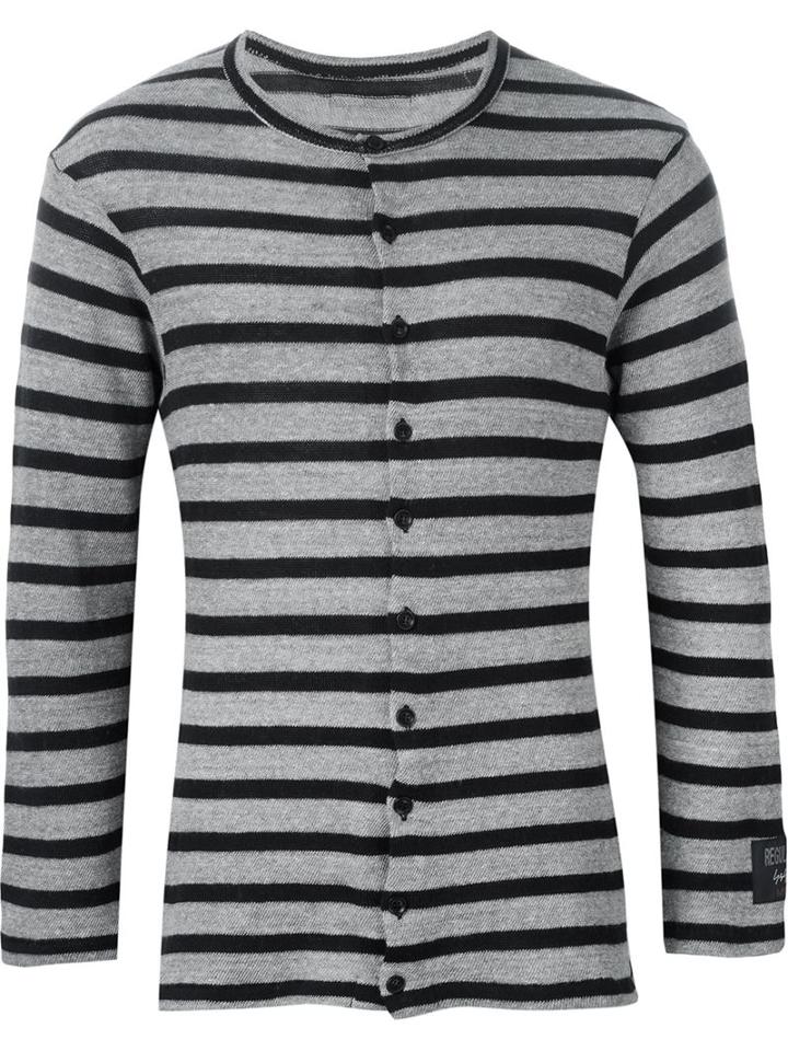 Yohji Yamamoto Striped Cardigan, Men's, Size: 3, Grey, Cotton