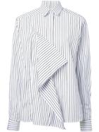 Each X Other Ruffle Striped Shirt - White