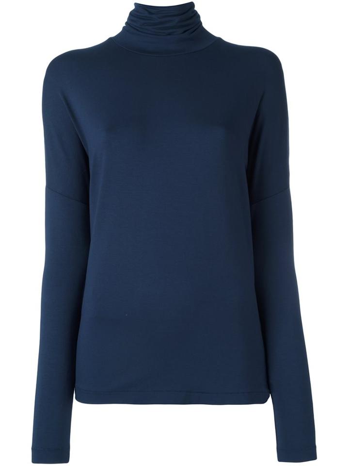 By Malene Birger Roll Neck Jumper, Women's, Size: Small, Blue, Viscose/spandex/elastane