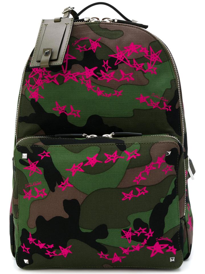 Valentino Valentino Garavani Camouflage Zandra Stars Backpack - Green
