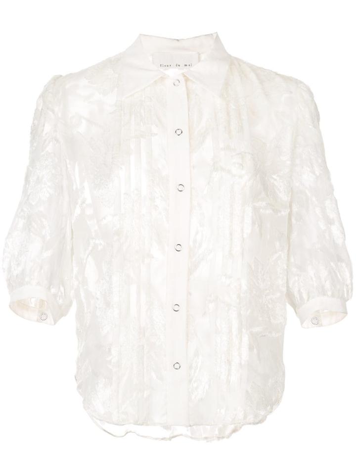 Fleur Du Mal Fil Coupe Pintuck Blouse - White