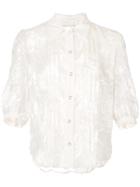Fleur Du Mal Fil Coupe Pintuck Blouse - White