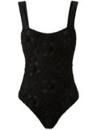 Amir Slama Crochet Swimsuit, Women's, Size: Medium, Black, Elastodiene