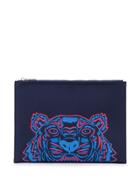 Kenzo Neoprene Tiger Head Pouch - Blue