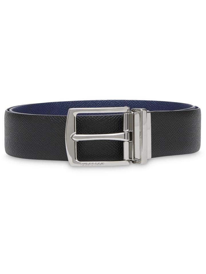 Burberry Reversible Grainy Leather Belt - Black