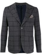 Daniele Alessandrini Windowpane Check Blazer - Grey