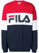Fila Logo Print Colour Block Sweatshirt - Red