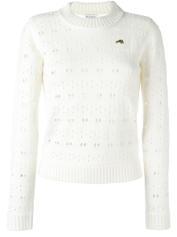 Bella Freud Heart Lace Jumper, Women's, Size: Xs, White, Wool